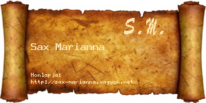 Sax Marianna névjegykártya